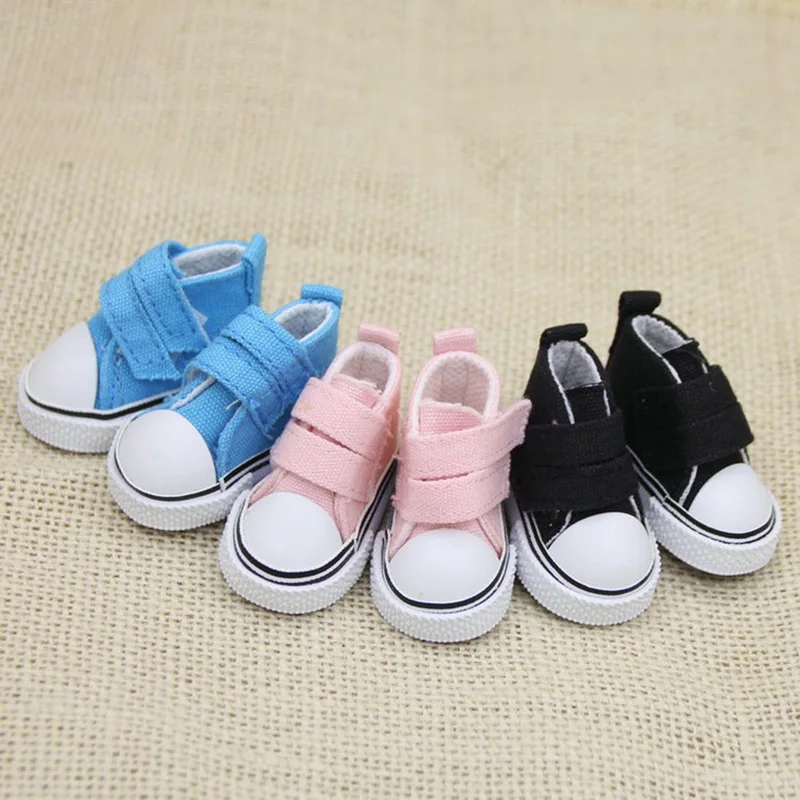 

1 Pair 5cm Canvas Shoes For Doll Fashion Mini Toy Shoes Sneaker Doll Shoes Toys For Children