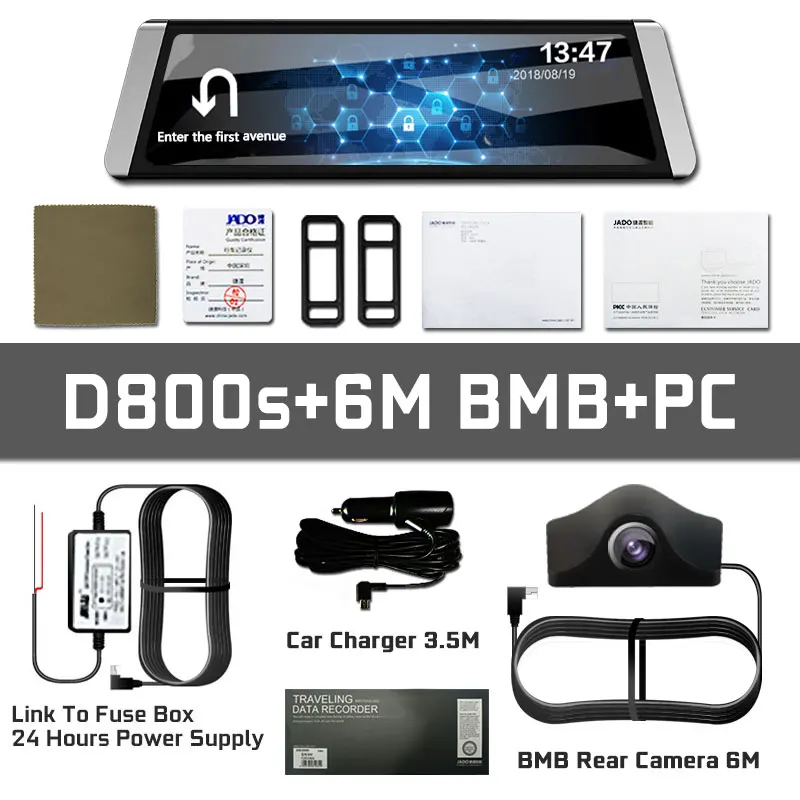 JADO D800s X1 Stream зеркало заднего вида LDWS GPS трек 10 IPS сенсорный экран Full HD 1080P
