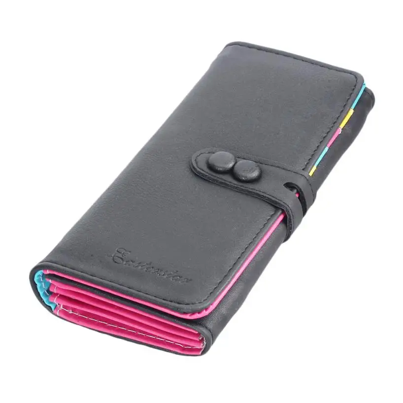  SIF 2016 Fashion Women Wallets PU Leather Wallet Woman Brand Coin Purse Zipper Ladies Leather Wallets Long Credit Cards JUN 06  