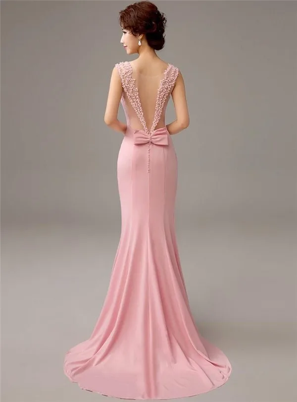 Pretty 2023 New Pink Mermaid Bridesmaid Dresses with Pearls