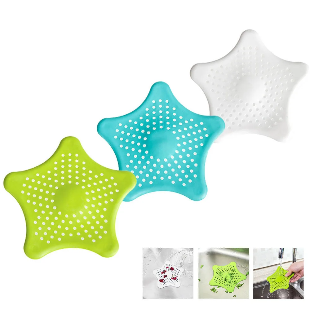 

1Pc Star Sewer Sink Filter Outfall Strainer Anti-blocking Sewer Drain Hair Colanders Strainers Filter Bathroom Kitchen Cleaning