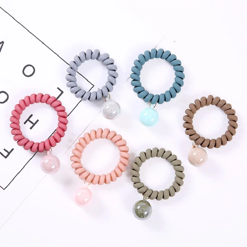 2 قطعة/الحزمة ماتي لون الحلوى سلك الهاتف خط مرونة شريط مطاطي مرونة الشعر Hairbands حبل ل Gils رباطات اللثة