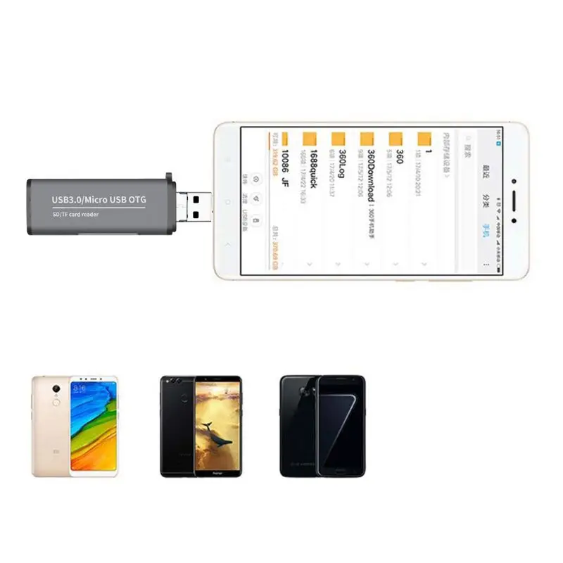 Металлический 2в1 USB3.0/Micro USB к SD/Micro SD кард-ридер Micro USB OTG адаптер для MacBook samsung huawei Xiaomi PC ноутбук