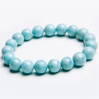 

Drop Shipping 10mm Blue Natural Larimar Bracelets For Women Men Natural Stone Stretch Crystal Round Bead Bracelet