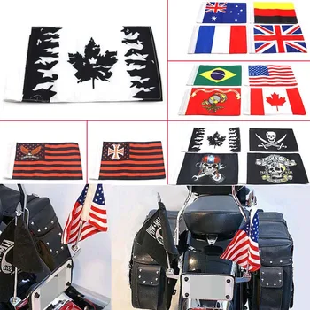 

Motocycle Plate Frame Double Pole Flag Holder for Decorative Universal Q Style