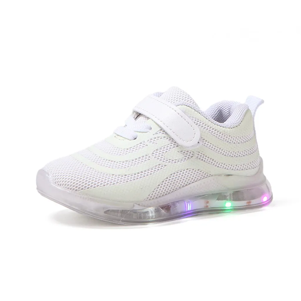 New Breathable Children Kid Baby Girls Boys Mesh Led Luminous Sport Run Sneakers Casual Shoes Fashionable Kids shoes Autumn