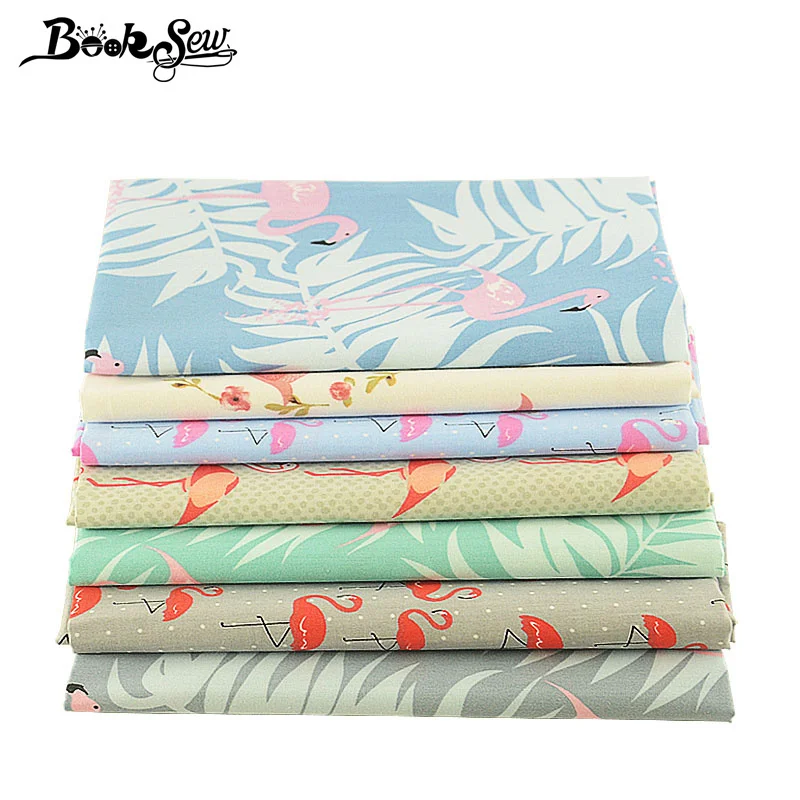 Booksew 100% хлопок саржевая ткань 7 шт./лот 40 см x 50 Ткань животное красный коронный