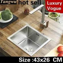 Квартира балкон кухня ручная раковина одинарная мойка vogue мыть овощи 304 нержавеющая сталь Горячая 430x260 мм