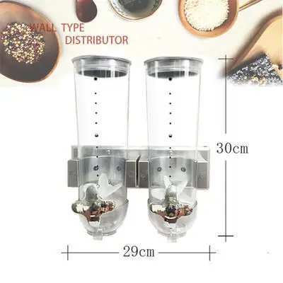 Настенный Серебряный 1,5 л двойной и тройной сухой дозатор пищевой бак устройство для приготовления зерновых коммерческий бытовой дистрибьютор зерна