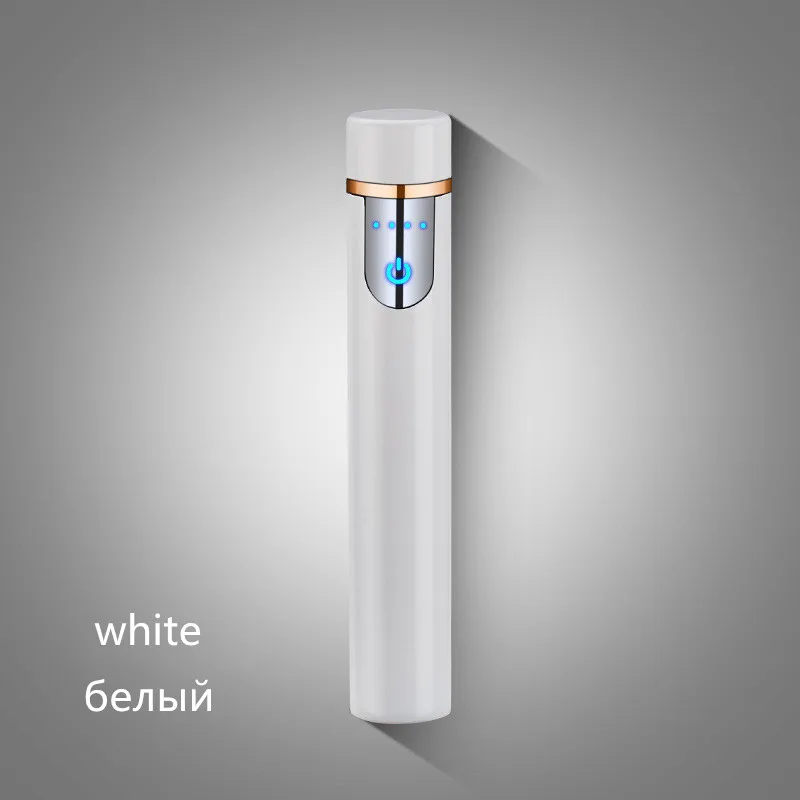 Мини USB зарядка металлическая зажигалка Прикуриватель сигарета гаджет - Цвет: white