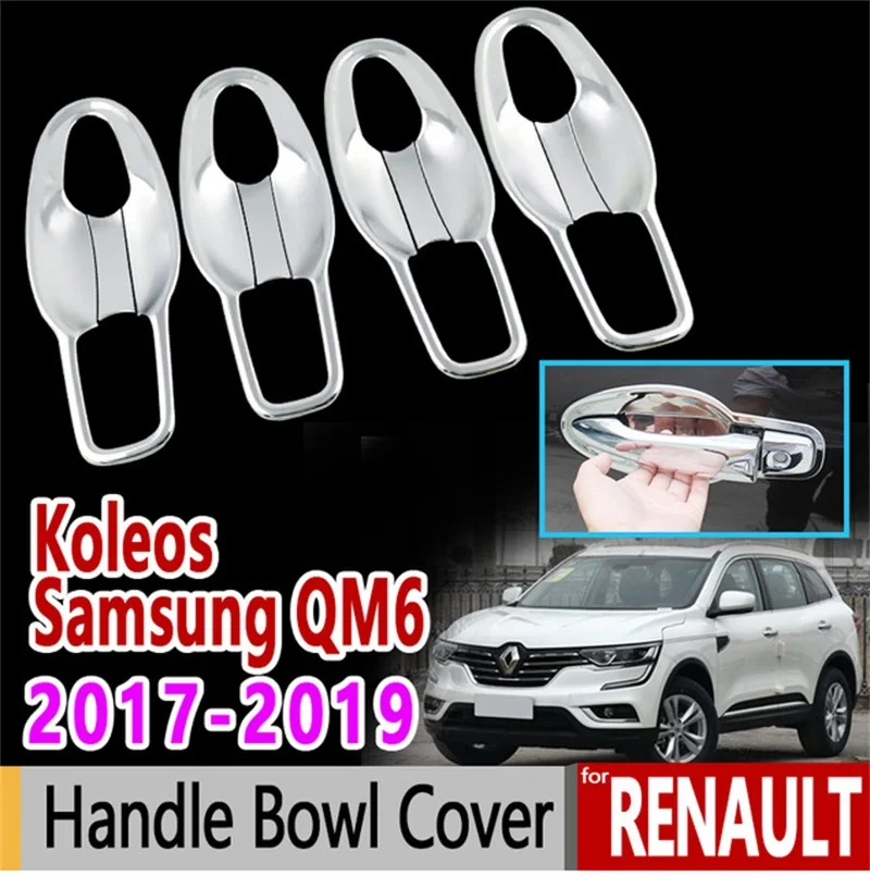 Автомобиль-Стайлинг для Renault Koleos Renault samsung QM6 Роскошные ABS Chrome автомобилей ручки Bowl Cover планки аксессуары