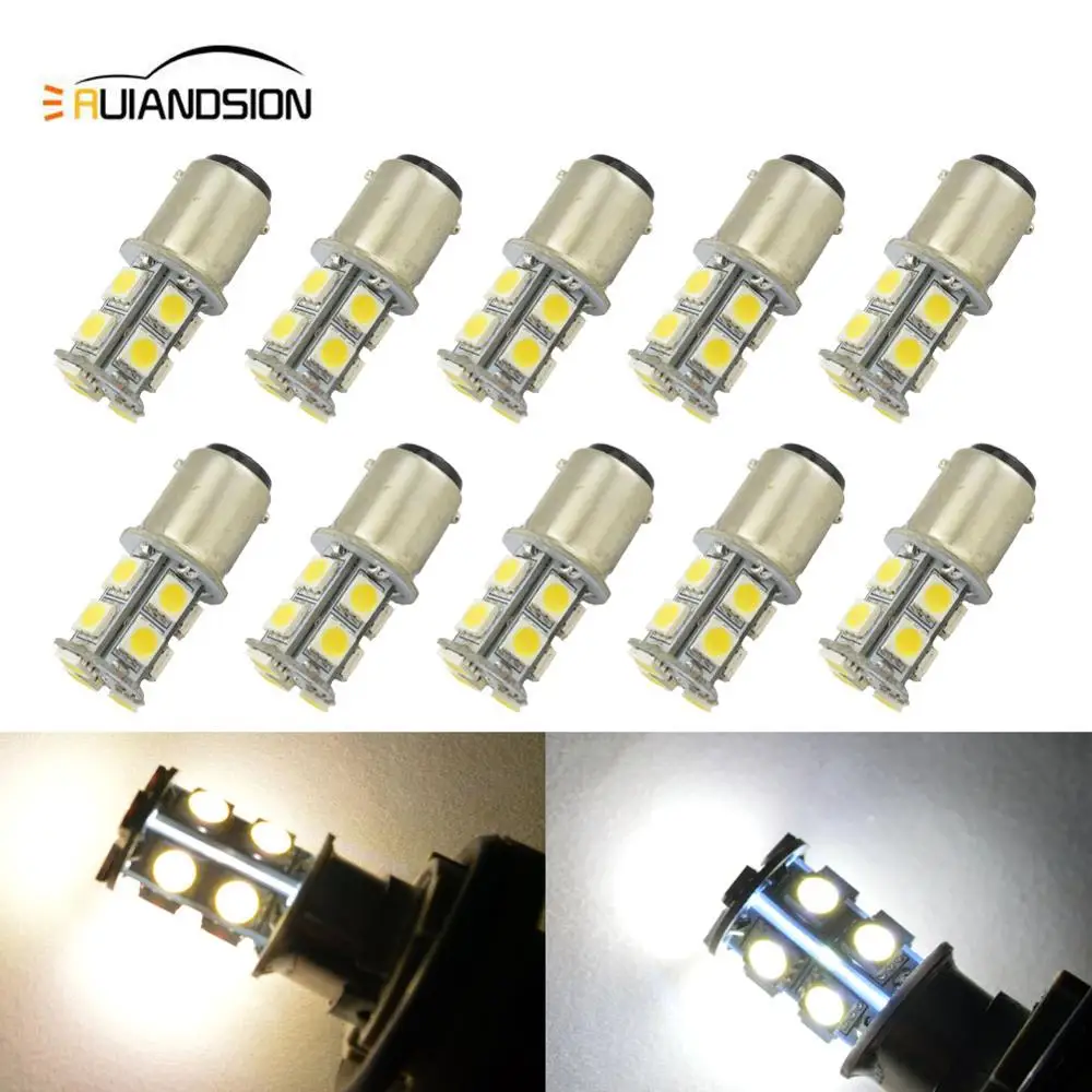 10 шт. 13SMD 5050 BA15D RV внутренний светодиодный 30 в авто лампочка трейлер Замена Морская