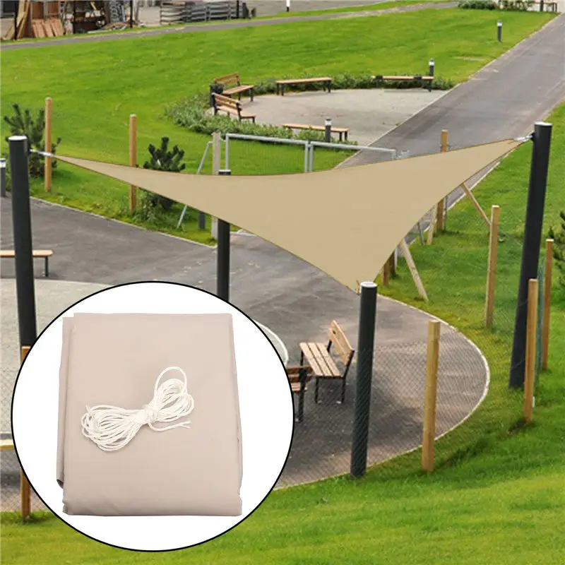 Multi Sizes Sun Shade Sail Fabric Outdoor Garden Canopy Patio Pool Awning Cover  Sunscreen 98% UV Block 3 Shape New