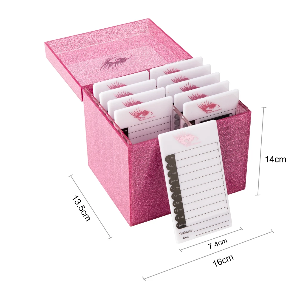 

10 Layers Eyelash Storage Box Acrylic Makeup Display Container Eyelashes Glue Pallet Holder Case Grafting Eyelash Extension Box