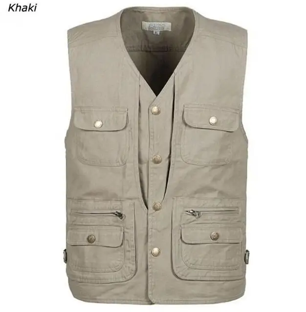 Men's Summer Multi Pocket Vest Outdoor Camping Hiking Vest Director