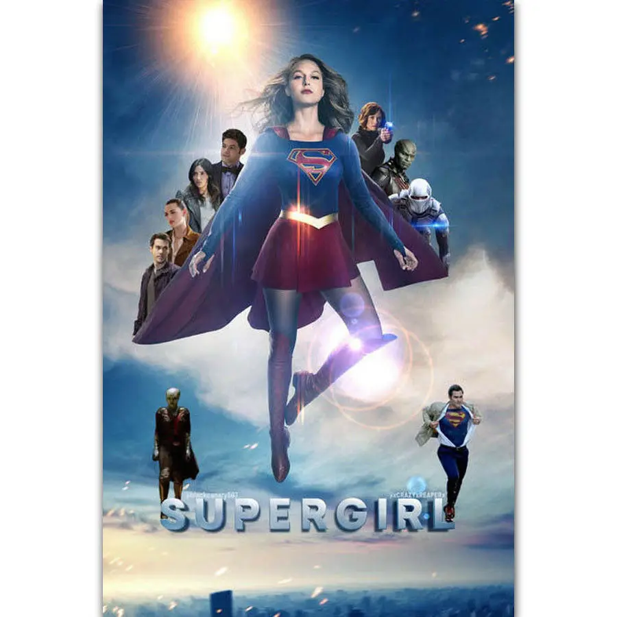 

G-909 Supergirl DC Marvel TV Series Show Season Fabric Cloth Poster Art Canvas Wall Pictures For Living Room