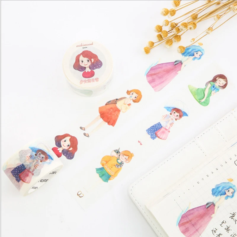 3cm*7m Girl's daily washi tape sticker kawaii scrapbooking planner masking tape DIY notebook