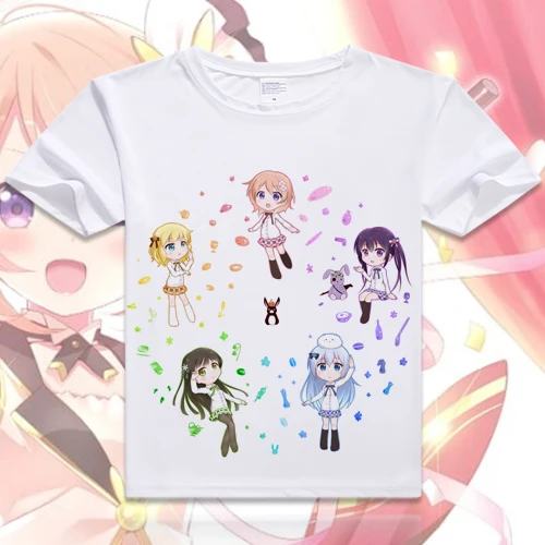 Является ли заказ кроликом? Футболка аниме Kafuu Chino Косплей Desu ka Gochuumon wa Usagi Desuka топы