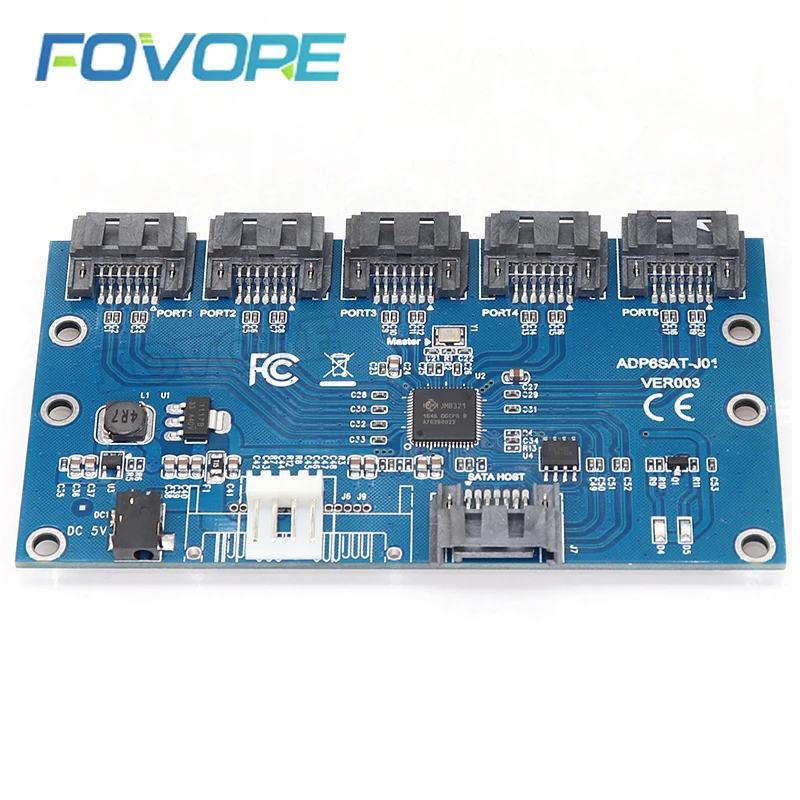 SATA плата расширения 1 до 5 портов SATA3.0 контроллер карты 6 Гбит/с мультипликатор SATA порт Riser карта адаптер для материнской платы