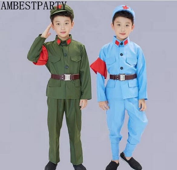 Children Kids Adult Chinese Liberation Army Costume Jacket Pants Uniform