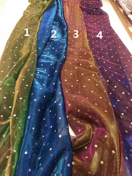 

New design African French net Lace Fabric with glued glitter sequins lace fabric for wedding dress