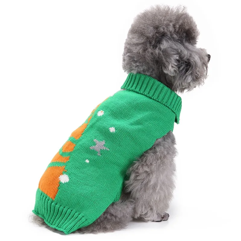 Новая качественная одежда для собак зимняя зеленая Рождественская елка теплый