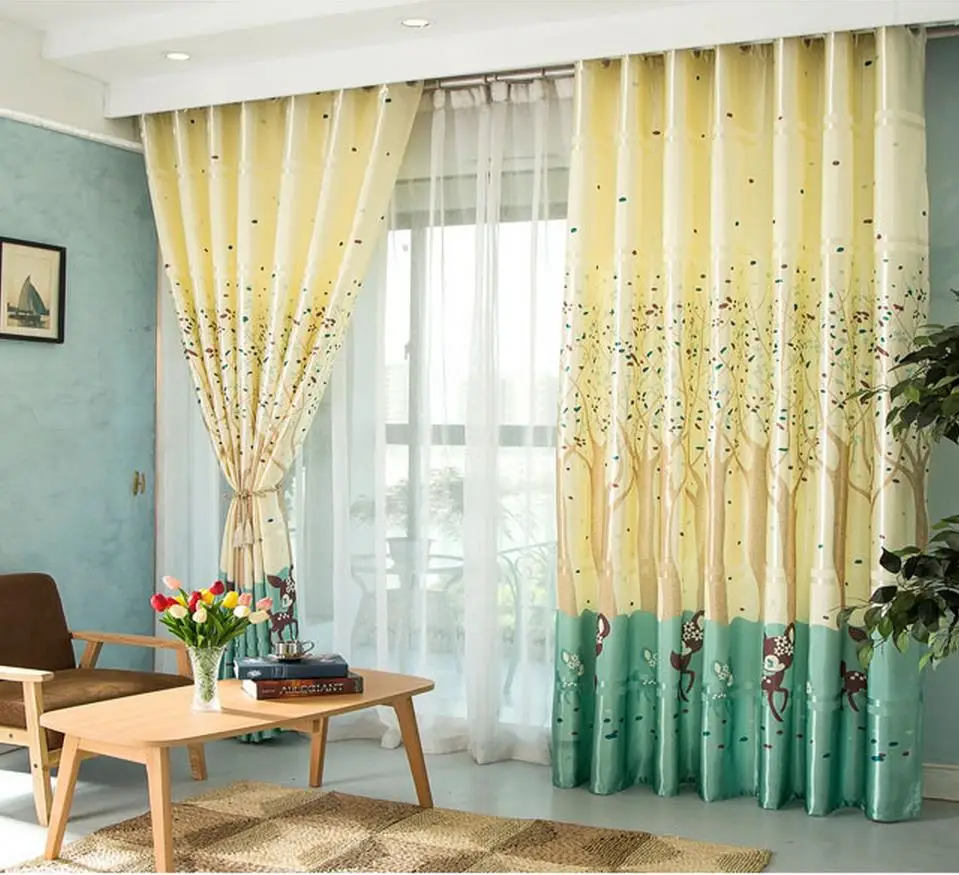 

Free shipping long French window is 2.7 meters high fawn pervious to light the bedroom curtain finished shading cloth products