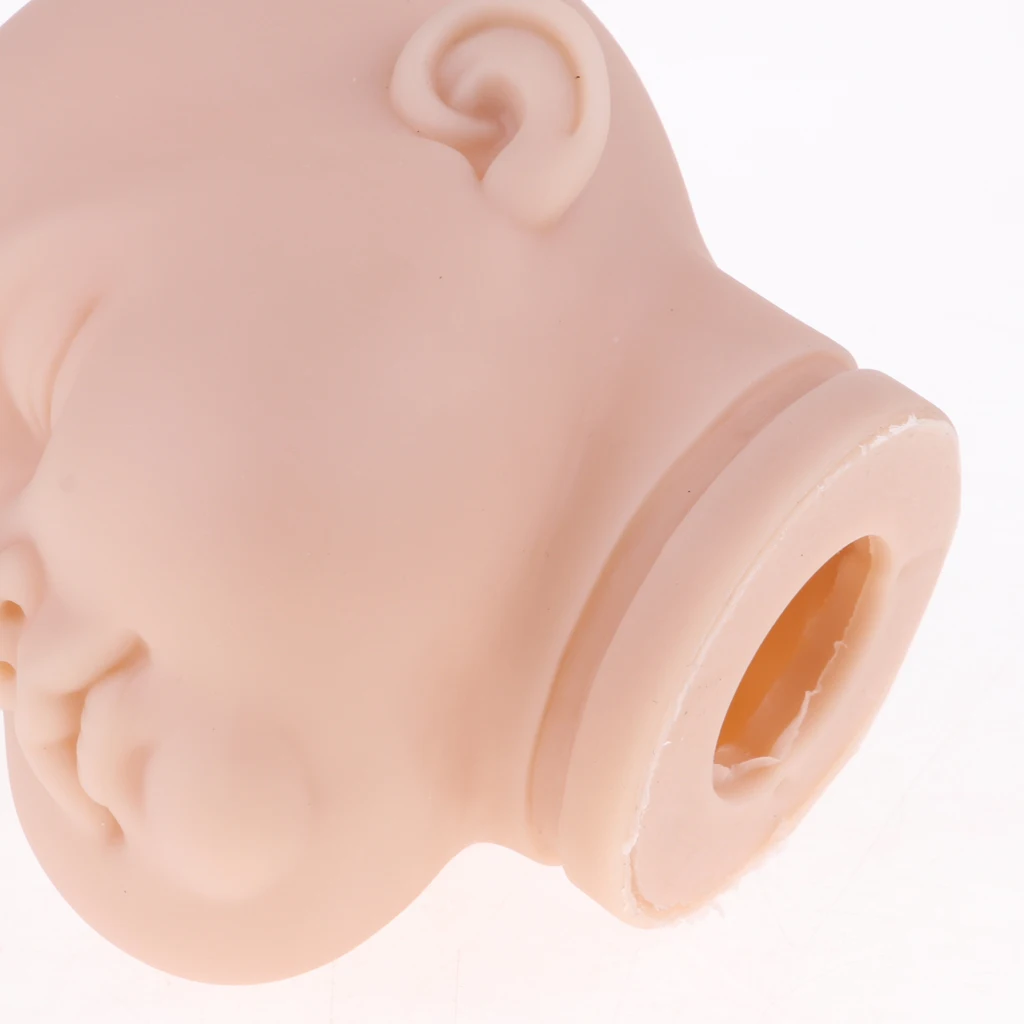 Handmade Unpainted 22inch Reborn Doll Head Sculpt Model Silicone Head Carving Mold DIY Making