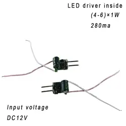 5 шт. (4-6) x1W 280ma 12 В внутри светодиодный драйвер постоянного тока для 4 Вт 5 Вт 6 Вт Крытый светодиодные лампы освещения с MR16 светодиодный