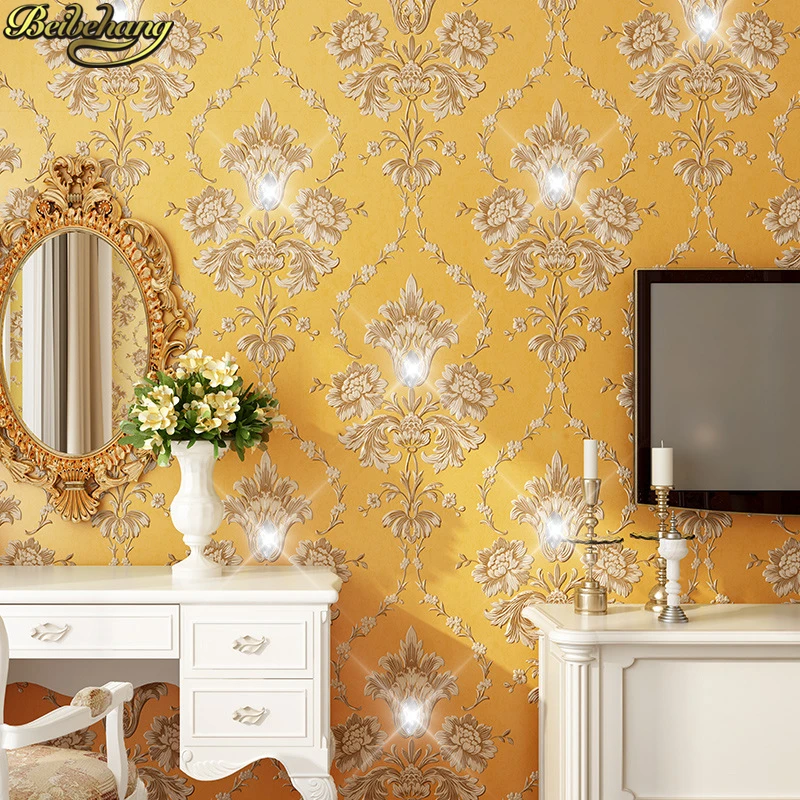 Beibehang Papel De Parede Damask Diamond European Crystal Vinyl Wallpaper Rolls For Living Room 3d Wall Paper Roll Wallcovering Vinyl Wallpaper Rolls Wallpaper Rollvinyl Wallpaper Aliexpress