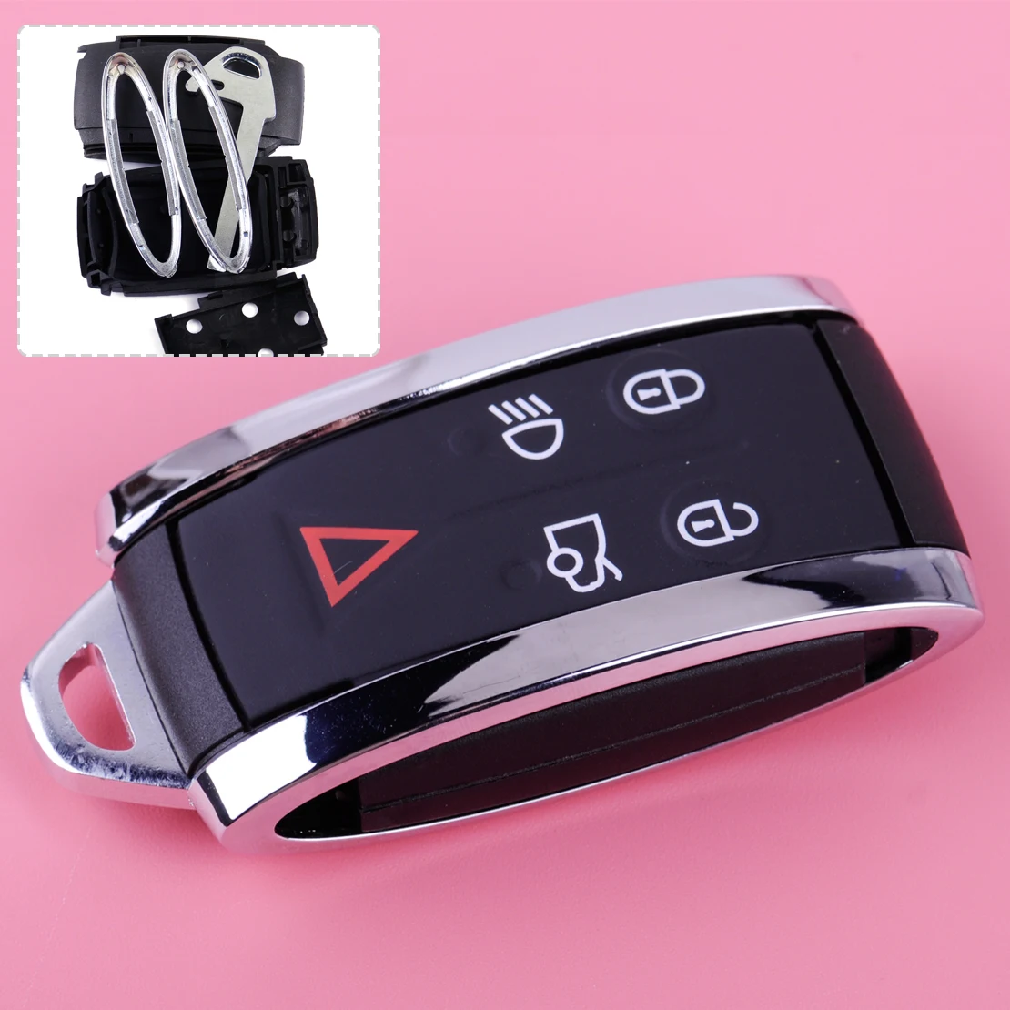 

DWCX Car Styling 5 Button Remote Smart Key Fob Shell Case Housing Fit For Jaguar X-Type S-Type XF XK XKR