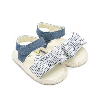 

Baby Girl Anti-slip Shoes Stripe Bow Princess Toddler Girls Shoes Soft Sole No-slip First Walker Footwear