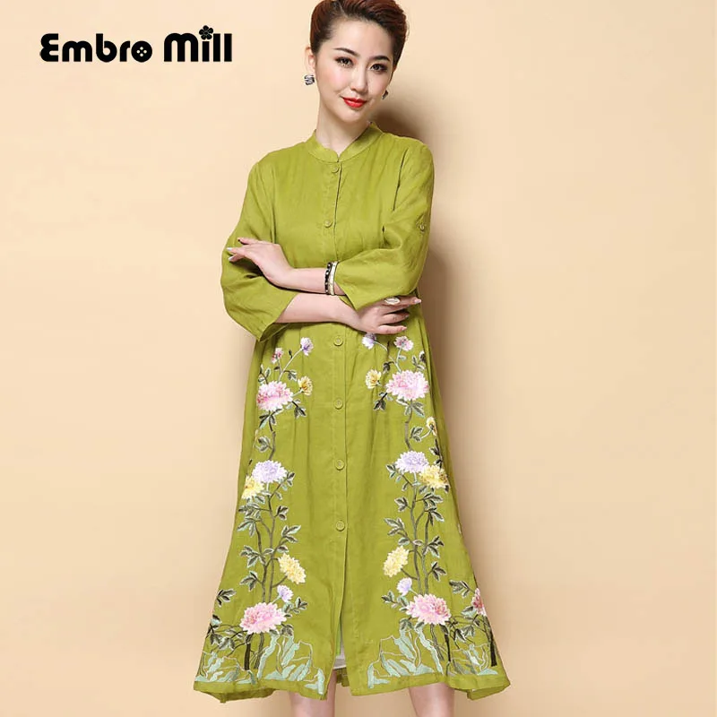 plus size mandarin collar dress