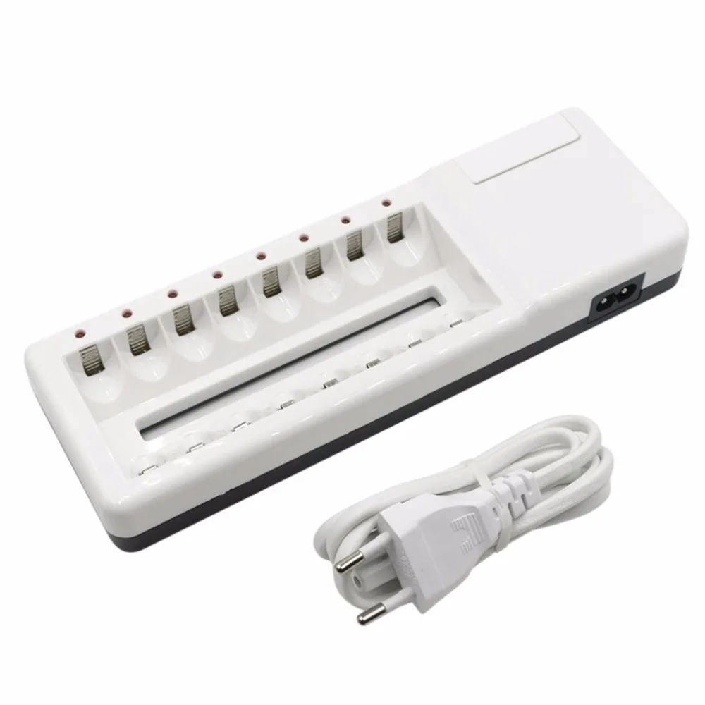 

AIMIHUO 2.4A USB Battery Charger Adapter 8 Slots Lithium Battery Charger Professional Independent Charging White