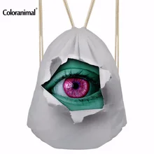 Coloranimal новые тренды 3D принт глаз Сумки на шнурке женские рюкзаки мягкие функциональные стильные мужские дорожные сумки в стиле унисекс школьные сумки