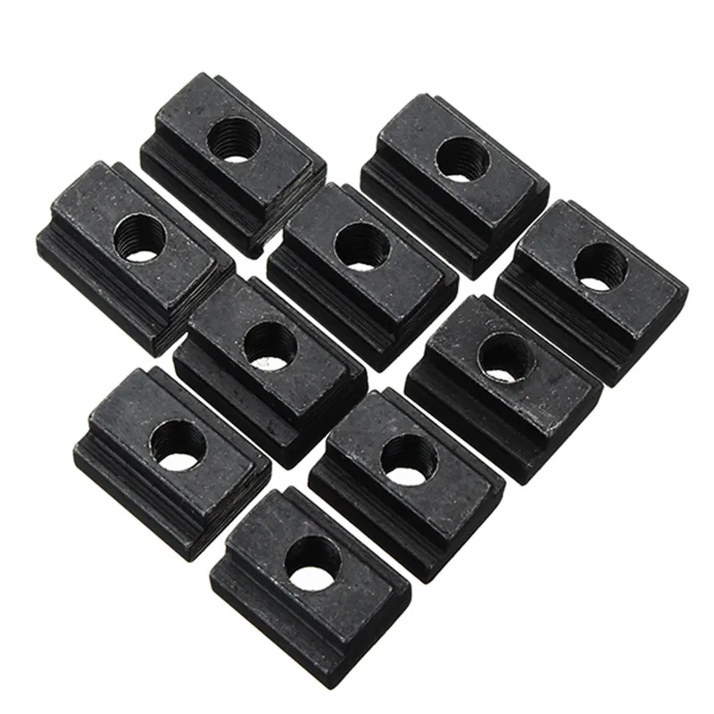 

New Arrival 10pcs M6 T Slot Nuts Set Black Oxide Finish T-slots Nut For T Track