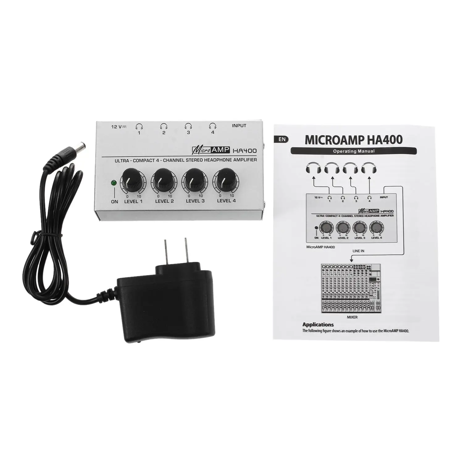 HA400 4 Channel Ultra compact Headphone Audio Stereo Amp Microamp Amplifier