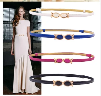 

Belt women's dress wild bow to buckle thin belt fashion adjustable decorative casual belt harajuku belts for women