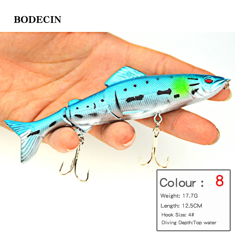1pcs 127g 125mm Fishing Wobblers Lure Wobbler Lures Bait For Fish Peche 3 Segments Minnow Swimbait Hard Baits With Steel Ball (6)