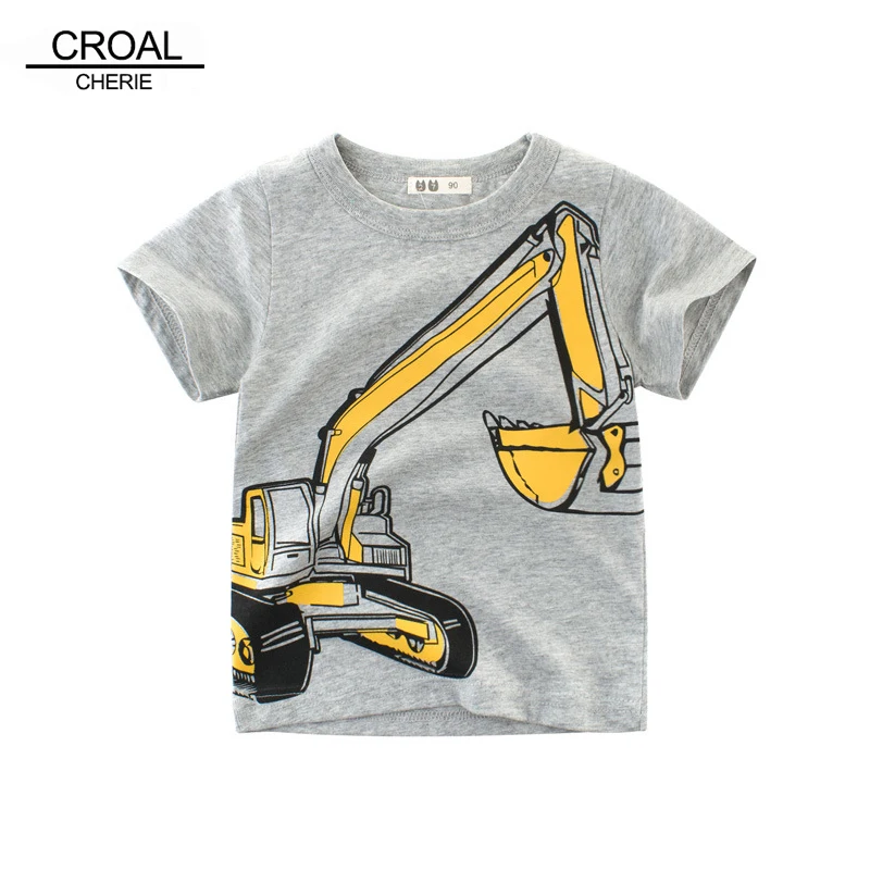 

CROAL CHERIE Cute Car Printing Children's Shirts Boys T Shirt Cotton Breathable Summer T-Shirt Kids Boys Tops 90-140cm