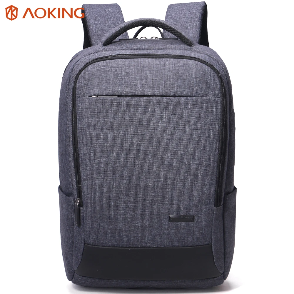 Aoking New Nylon Grey Men Backpack Large Mochila for Laptop 14 15 Inch