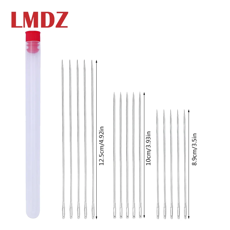 

LMDZ 15pcs 3 Size Needles Hand Sewing Crafts Large Big Eye Manual For Embroidery Tapestry Apparel Sewing Fabric Sewing Needle