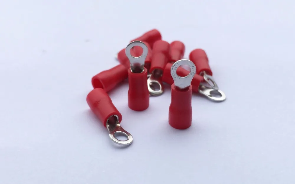 

RV1.25-3.2 Copper Ring Insulated Wire Connector Electrical Crimp Terminal Cable Wire Connector 100PCS/Pack