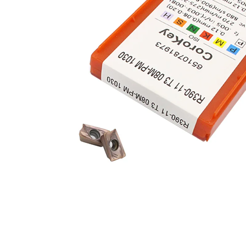 

10PCS R390 11T308M PM 1030 carbide inserts for indexable face milling turning tools cutter CNC milling machine
