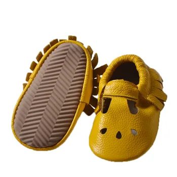 

5 pairs New Gold Fringe Genuine Leather Hollow Water Drops Design Baby princess Moccasins Soft Rubber Sole Baby Shoes