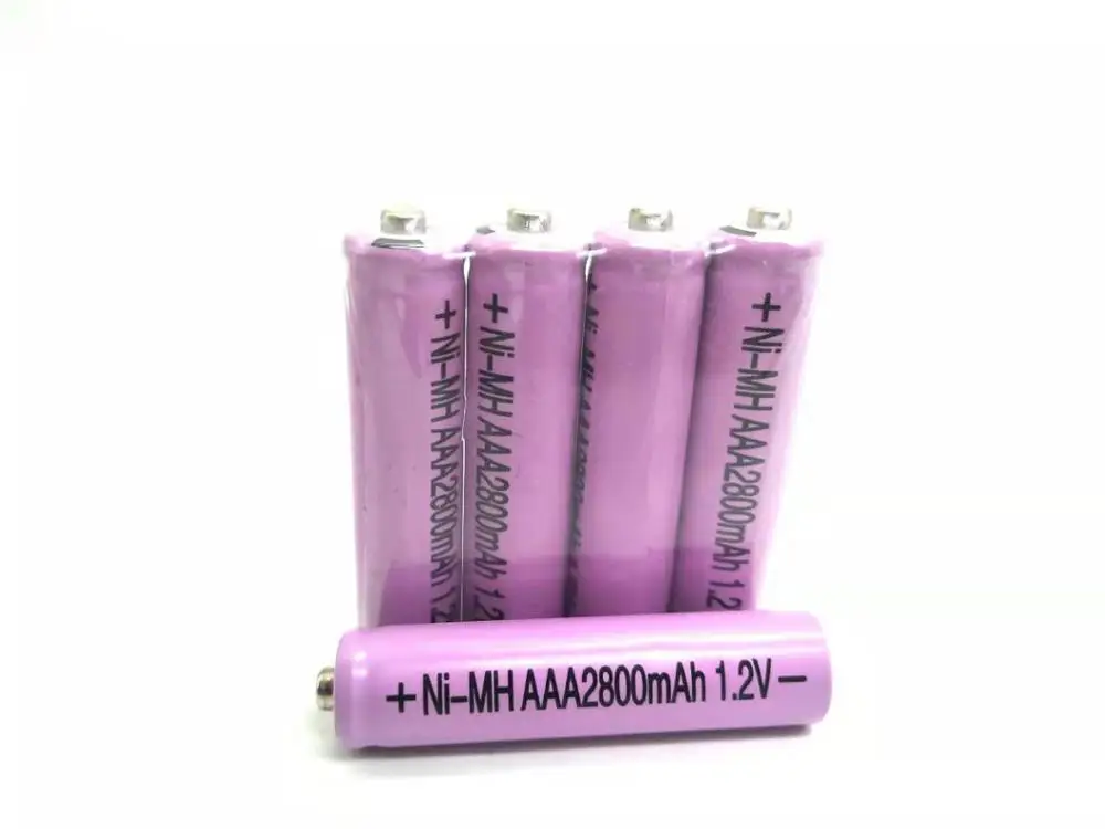 OOLAPR розовый 10 шт AAA 2800mAh 1,2 V аккумуляторная батарея Ni-MH 1,2 V перезаряжаемая 3а батарея