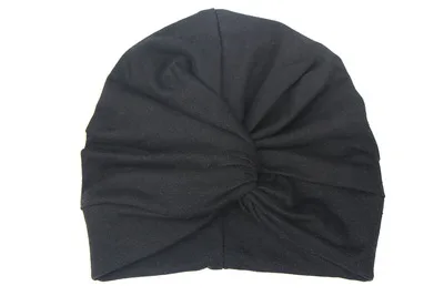 New Fashion Cute Baby Hat Children Cotton Soft Turban Knot Girl Summer Cross Hat Bohemian Style Kids Newborn Cap For Baby Girls - Цвет: Black