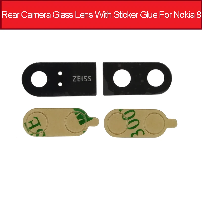 For Nokia 8 Оригинальная Задняя стеклянная линза для Nokia 5 6 6,1 7 Plus 8X5X6X7 основная задняя камера объектив стекло материал+ наклейка телефон запасные части - Цвет: For Nokia 8