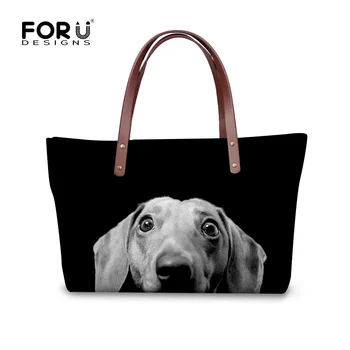 

FORUDESIGNS Women Handbags Cute 3D Dachshund Dog Womens Cross-body Bags Animal Prints Tote Female Shoulder Messenger Bags Ladies
