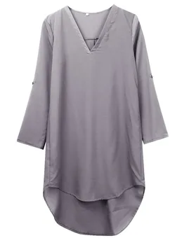 

Fashion Women Blouse Chiffon Long Sleeve Casual Loose Short Blose Tops